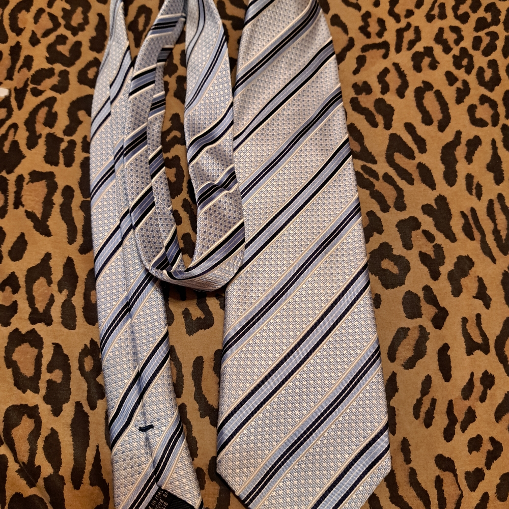 Canali Blue and Black Striped Tie